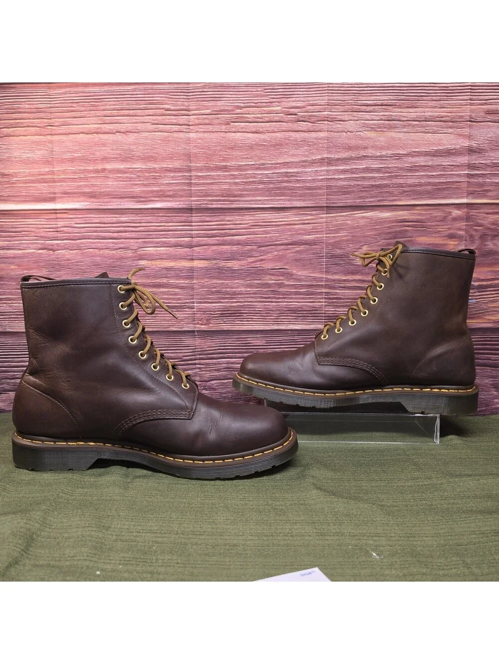 Dr. Martens 1460 Crazy Horse Leather 8-Eye Boot Dark Brown Men's Size 15